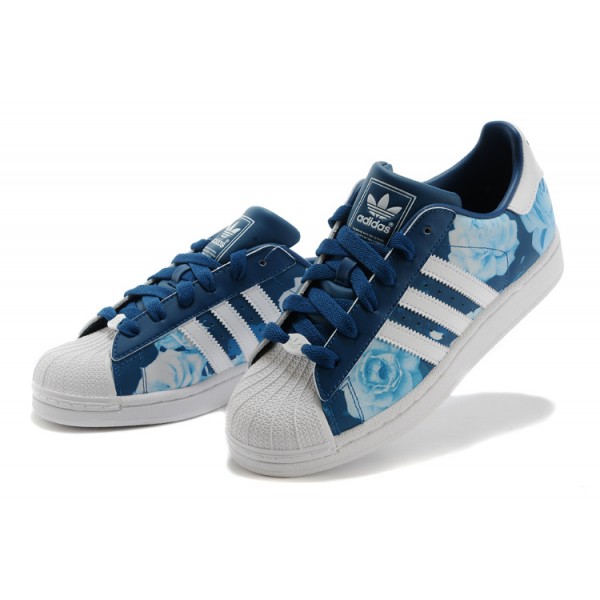 adidas superstar femme fleur bleu